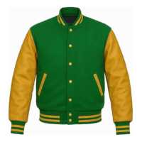 Veste de baseball pour homme, veste varsity en cuir et spandex, veste de sport personnalisée avec logo, de haute qualité, en gros