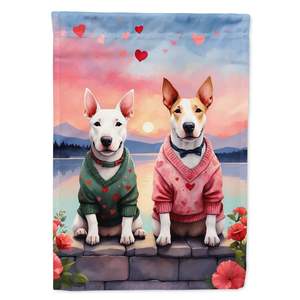 Bull Terrier deux coeurs multicolore jardin drapeau boîte aux lettres décoratif cour bannière pour Patio oeuvre pour parterres de fleurs - Product Image 1
