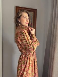 Femmes filles pur coton Maxi robe indien bloc imprimé décontracté été soirée à la mode nouvelle vente en gros longue robe mi-longue - Product Image 2