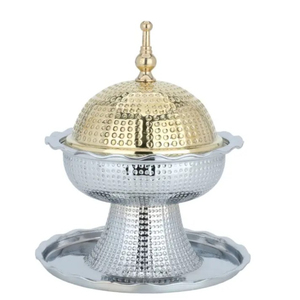 Handmade Arabic Date Bowl With Mosque Dome Luxury Plated Brass Khajoor <b>Pot</b> For Ramadan Eid Decor And Premium Wedding - Product Image 6