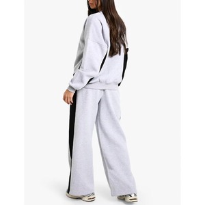 Nouveau design – Pantalon évasé en molleton de coton personnalisé, coupe large, avec logo sur mesure et cordon de serrage, style jogger évasé fendu - Product Image 6