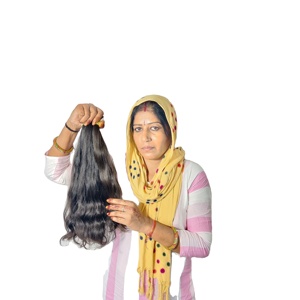 Cheveux humains indiens vierges noirs naturels en vrac, bouclés, Remy, cuticules alignées, 10-32 pouces, double trame machine, meilleure qualité, sans produits chimiques - Product Image 2