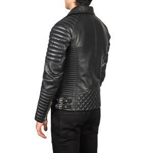 Veste d'hiver en cuir d'agneau pour homme de qualité supérieure, imperméable, écologique, style motard, col montant en cuir véritable, OEM - Product Image 6