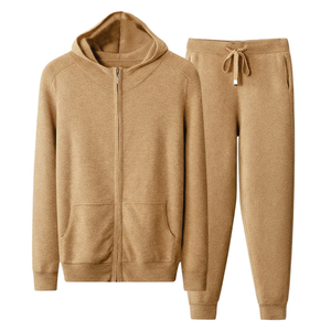 Ensemble de survêtement décontracté personnalisé pour fabricants, avec sweat à capuche zippé court et effet usé, et pantalon de survêtement évasé, style streetwear orné de strass - Product Image 5