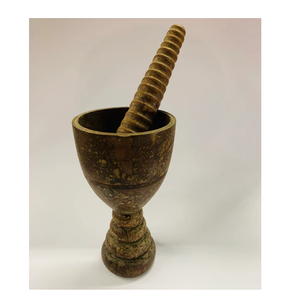 Molinillo de Madera Maciza 97, Juego de Mortero y Pilón de Madera Natural, Ecológico, Manual, para Cocina, Herramienta para Moler Hierbas y Especias - Product Image 4