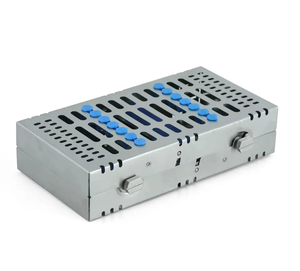 Cassette d'autoclave dentaire manuelle à double étage, réutilisable, en acier inoxydable, certifiée CE, pour instruments chirurgicaux, avec poignée ergonomique - Product Image 4