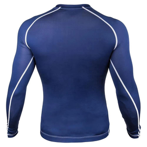Factory Wholesale <b>Compression</b> <b>Men's</b> Long Sleeve Breathable Rash Guard Custom Quick Drying Sport Top - Product Image 2