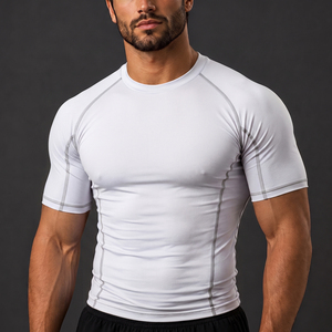 Nueva Camiseta de Compresión de Manga Corta con Diseño Personalizado para Hombre, para MMA y Grappling BBJ - Product Image 4