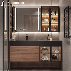 Mueble de Baño Moderno de Lujo Europeo JY, Color Crema, Todo en Uno, Montado en la Pared, Duradero, con Espejo Inteligente, Lavabo de Cerámica y Encimera - Product Image 5
