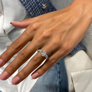 แหวนเพชรทรงกลมคุณภาพสูง 3.50 กะรัต เพชรเพาะเลี้ยงในห้องปฏิบัติการ รับรองโดย IGI สี D E F ความสะอาด VVS VS ทองคำ ทองคำกุหลาบ ทองคำขาว - Product Image 2