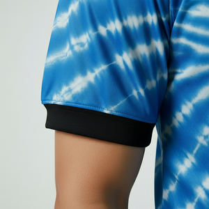 Conjunto de uniforme de fútbol personalizado con nombre de equipo, transpirable, con protección UV, rayas aplicadas, 100% poliéster, camiseta de manga corta - Product Image 2