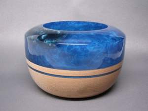 Bol en résine époxy artistique et bois avec base artisanale, surface lisse, sans BPA, écologique, pour la décoration de la maison - Product Image 2