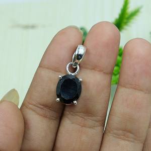 Pendentif ovale en onyx noir naturel, serti de griffes en argent sterling 925, bijoux en pierres précieuses, vente en gros pour femmes, sœurs, cadeau de Noël - Product Image 6