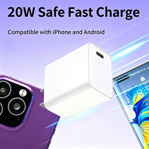 Cargador Rápido USB-C de 20W, Adaptador de Corriente GaN de Pared con PD de 20W [Enchufe US/EU/UK/AU] Compatible con iPhone, iPad, Samsung, Xiaomi - Product Image 1