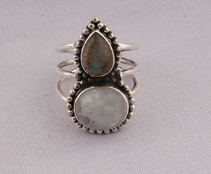 Natural Labradorite <b>Ring</b> 925 Sterling Silver Jewelry Rainbow Flash Gemstone <b>Ring</b> Vintage Style <b>Statement</b> <b>Ring</b> for Women - Product Image 3