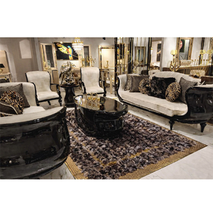 Juego de Sofás Inflables de Tres Plazas de Madera de Teca de Lujo con Acabado Negro Elegante de Primera Calidad, DST Exports, Hecho a Medida, Venta de Fábrica Moderna - Product Image 1
