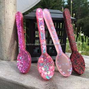 Fourchette et cuillère colorées en résine artisanale de haute qualité et hautement polies avec logo personnalisé pour la maison, les hôtels et les restaurants de l'Inde - Product Image 5