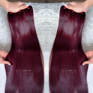 Perruque de densité 200% Recherche à chaud Couleur vin Extensions de cheveux raides à extrémité super saine Perruque de cheveux crus vietnamiens purs de qualité supérieure - Product Image 3