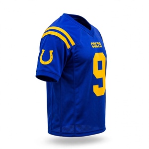 Jersey Deportivo Azul y Dorado Más Vendido, Manga Corta, Cuello en V, Uniforme de Fútbol, Ropa Deportiva, Jersey Personalizado para Juego - Product Image 2