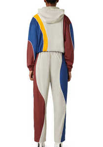 <b>Men</b>’s Custom Multicolor Windbreaker Shorts Set <b>Lightweight</b> Hooded <b>Jacket</b> Color Block Athletic Outdoor Sportswear Casual - Product Image 4