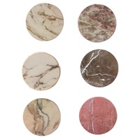 Ensemble de sous-verres ronds élégants en marbre de différentes couleurs pour la décoration de table de maison élégante Accessoires de verres de luxe