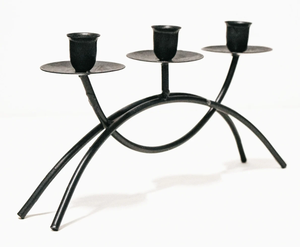Vintage <b>Black</b> Wrought Iron <b>Candle</b> Holder Set Handmade Stickman Taper <b>Candle</b> Holders Rustic Tabletop Decor Home Crescent - Product Image 4