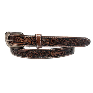 Ceinture en cuir western personnalisée, ceinture de cowboy décontractée, ceinture en cuir avec motifs floraux en relief, ceinture de rodeo - Product Image 3