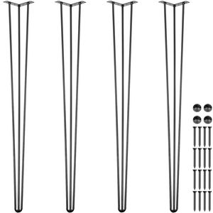 Set di 4 Gambe per Tavolo a Forcella Nere da 40 Pollici, Gambe per Scrivania con Capacità di Carico di 400 kg, 3 Aste, Gambe per Panche, Scrivanie e Mobili da Pranzo - Product Image 4