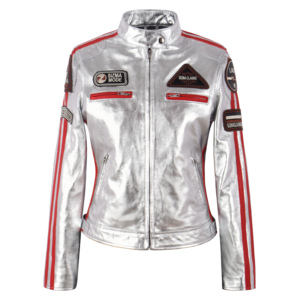 Veste de moto pour femme en cuir d'agneau véritable Sizma 100% personnalisée, fermeture éclair YKK or/argent, logo personnalisé, marque privée - Product Image 2