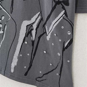 Camiseta de Manga Larga para Hombre TITAN TREAD WEAR, Talla Grande, Cuello Redondo, Estampado a Mano, Informal, de Algodón, Gris, con Diseño Estampado en la Parte Delantera - Product Image 6