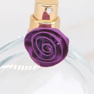 Bestseller Satin Rose Parfüm Band Bögen benutzer definierte hand gefertigte Parfüm Flasche Band Bogen Parfüm Blume