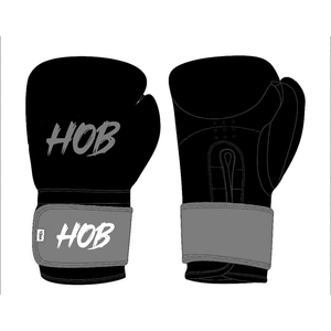 <b>Black</b> Boxing Gloves Red Wrist Strap <b>Velcro</b> Closure 12oz Training Gear - Product Image 4