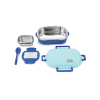 Boîte à lunch isotherme en acier inoxydable de qualité supérieure, récipient de stockage alimentaire étanche, boîte à lunch portable, 2 compartiments, 500 ml, micro-ondes