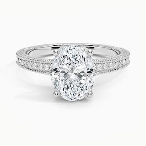 Anillo BOJ 0129 Corte Ovalado, Plata 925, Anillo Solitario de Diamantes de Lujo con Engaste de Puntas Hudson, 2ct, Color D, VVS1, Moissanita, Certificado GRA - Product Image 1
