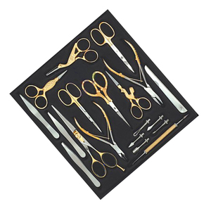 Beauty <b>Kit</b> Half Gold Color Coated <b>Nail</b> Clipper Scissors <b>Nail</b> Files Professional Manicure Set With Custom Logo Printing OEM - Product Image 3