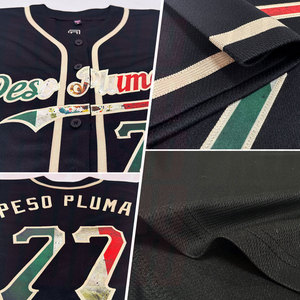 Maillot de baseball authentique personnalisé noir vintage avec drapeau mexicain et crème, impression par sublimation, logo, marque d'équipe, vêtements de sport - Product Image 2