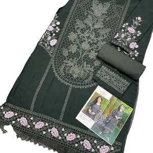 Zorro Georgette pesado bordado trabajo paquistaní Salwar colección de trajes - Product Image 5