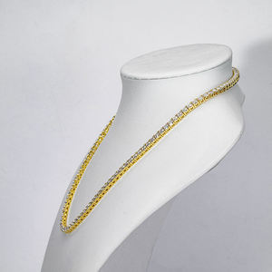Collar de Tenis de Lujo con Moissanita de Corte Redondo y Piedras VVS de Alto Brillo para Aniversario de Bodas y Uso Diario - Product Image 2