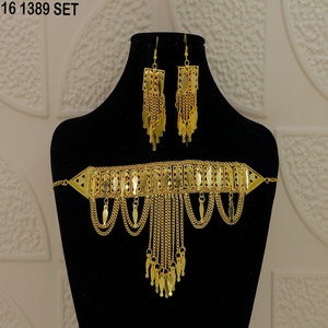 Ensemble de colliers arabes, bijoux du Moyen-Orient, collier en or de Dubaï, collier plaqué or, ensemble arabe traditionnel - Product Image 6