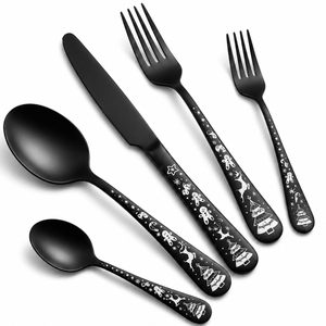Sustainable Elegant Durable <b>Reusable</b> Metal <b>Cutlery</b> <b>Set</b> Golden Knives Stainless Steel Spoon Forks Western Ceramic Pearl Handle - Product Image 1