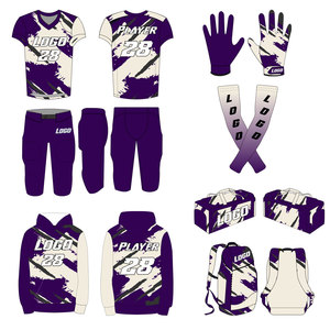 American Football Uniform Kit Custom Design Team Jersey and Pants Mens Training Sportswear Quick Dry Polyester Outfit OEM Bulk - Product Image 1