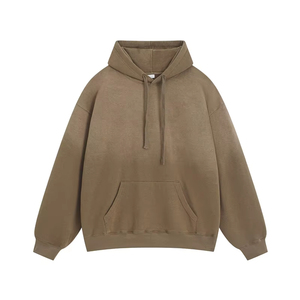 Sudadera con capucha Askim Impex con logo personalizado, efecto desgastado por el sol, de algodón, estilo vintage, oversize, lavado ácido, gruesa, unisex, con cremallera - Product Image 1