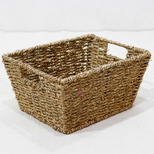 Cestas rectangulares de almacenamiento de algas marinas hechas a mano con asas recortadas, organizador ecológico y caja de regalo decorativa - Product Image 6