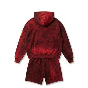 Unisex Summer Print Streetwear Hoodie and Short Sets Custom Blank Oversized Acid Wash Cotton Zip-Up Hoodie and <b>Jogger</b> Set - Product Image 3