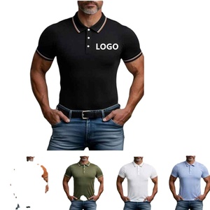 Fabricant en gros de chemises pour hommes en polyester de haute qualité, logo brodé personnalisé sur le devant, séchage rapide, motif uni pour chemises - Product Image 6