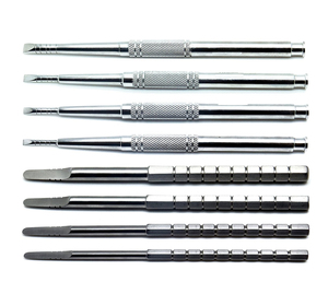 Ciseaux dentaires 8 pièces, instruments standard pour la séparation osseuse et l'extraction parodontale, avec poignée moletée argentée, Classe I - Product Image 2