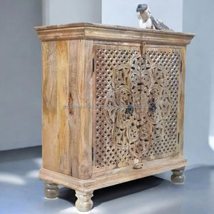 2025 le plus chaud moderne fait à la main en bois sculpture armoire en bois massif meubles de maison Buffet armoires pour salon chambre stockage - Product Image 4