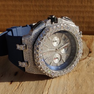 Custom Hip Hop Bling Design VVS Clarity Cut Moissanite Diamond Quartz Watch Stylish Men's Stainless Steel <b>Automatic</b> Quartz Watch - Product Image 5