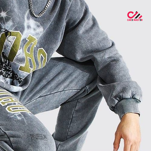 Survêtements pour hommes à col rond, sérigraphiés, effet délavé à l'acide, personnalisables, qualité supérieure, meilleures ventes, vente en gros - Product Image 6