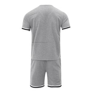 Ensemble décontracté confortable en coton pour homme : T-shirt et short pour l'été – Conception personnalisée OEM, commandes en gros - Product Image 3